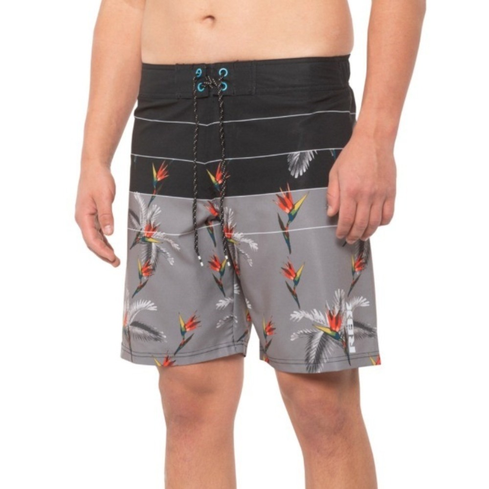RBX Stretch Swim Shorts Mens Size XL Birds of Paradise Swim Trunk Shorts New